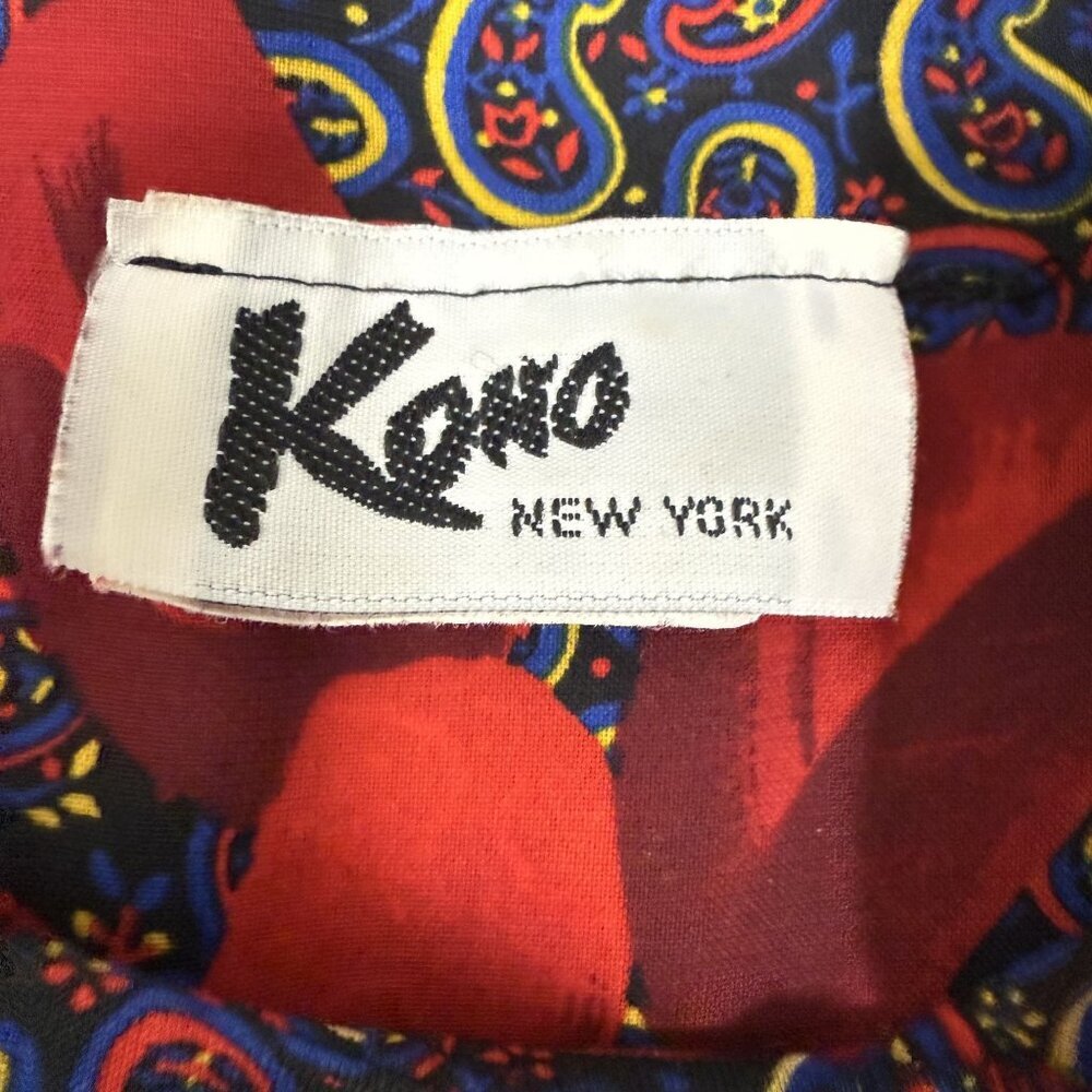 70's Kono New York Drop Waist Dress Midi 3/4 Sleeve Medium - Picture 3 of 10